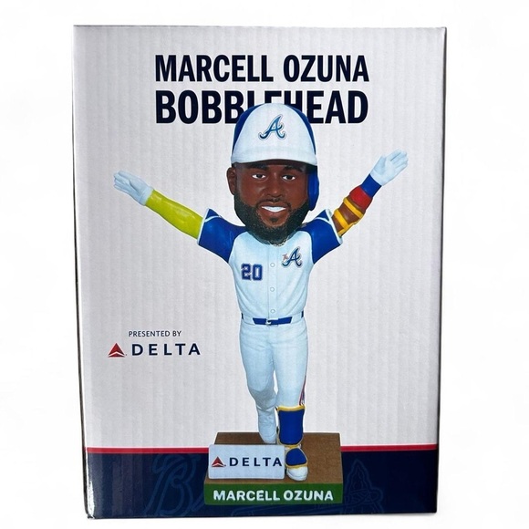 Marcell Ozuna Bobblehead Atlanta Braves sponsored by Delta Airlines NEW IN BOX - Picture 2 of 7